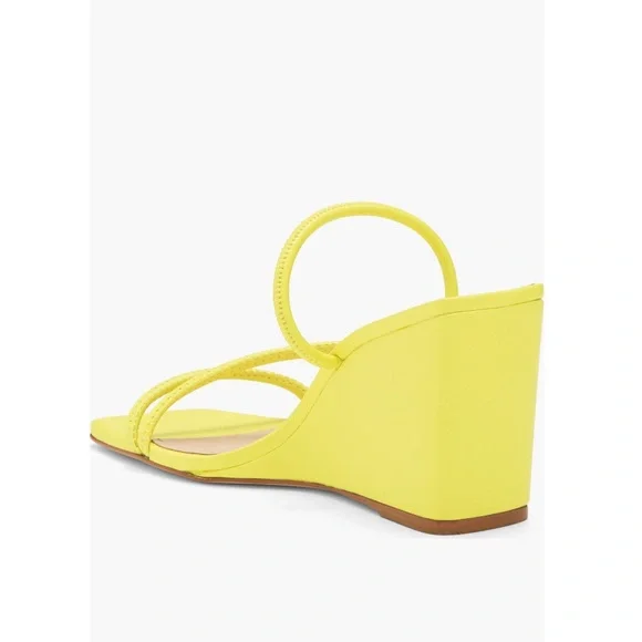 SCHUTZ Kiki Wedge Heel Sandals Green Apple Color Women’s Size 8 Square Toe - Picture 6 of 15